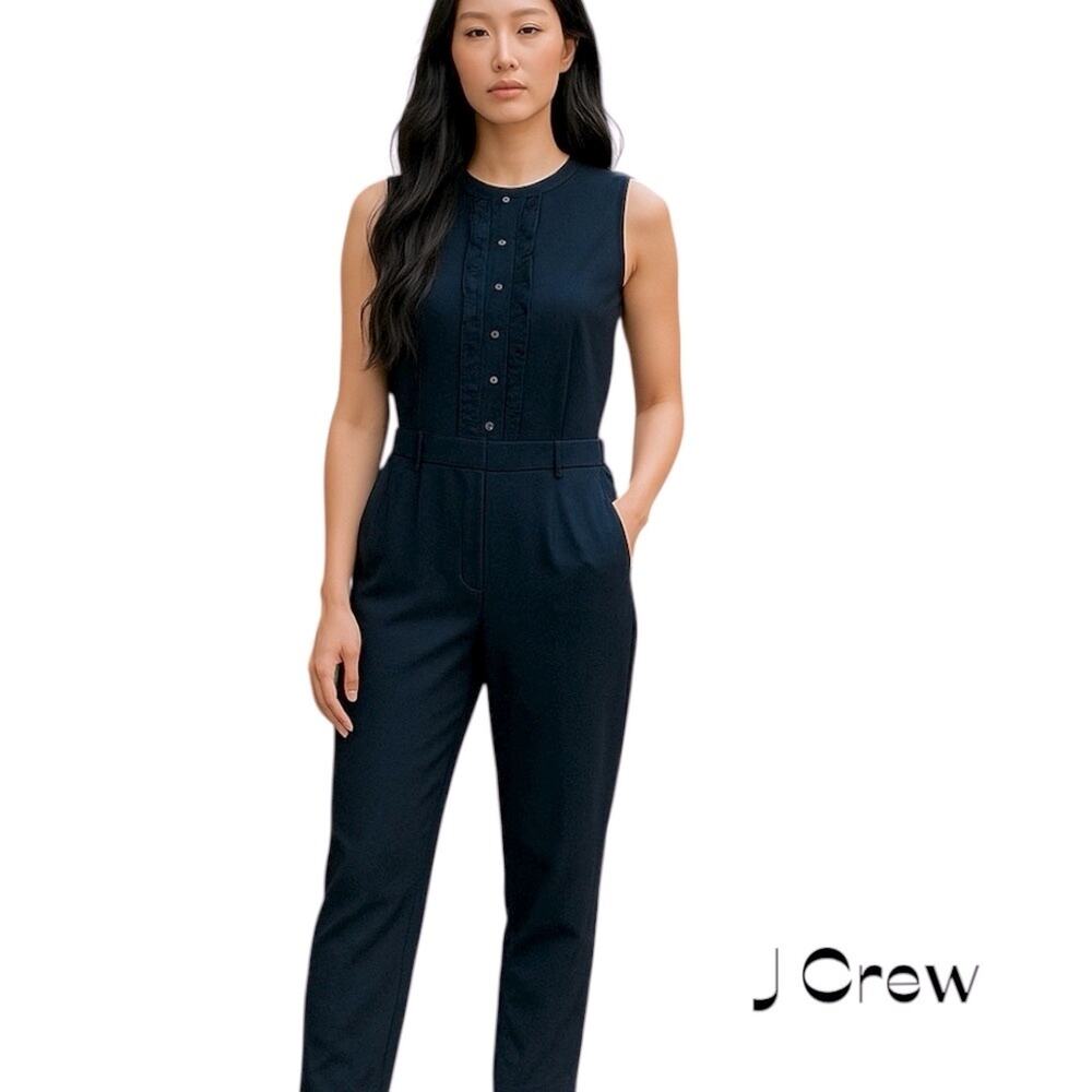 J. Crew Navy Sleeveless Jumpsuit